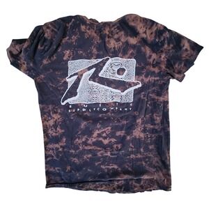 Rusty Supply Company T-Shirt Bleach Tie Dye Graphic Tee Casual Grunge‎